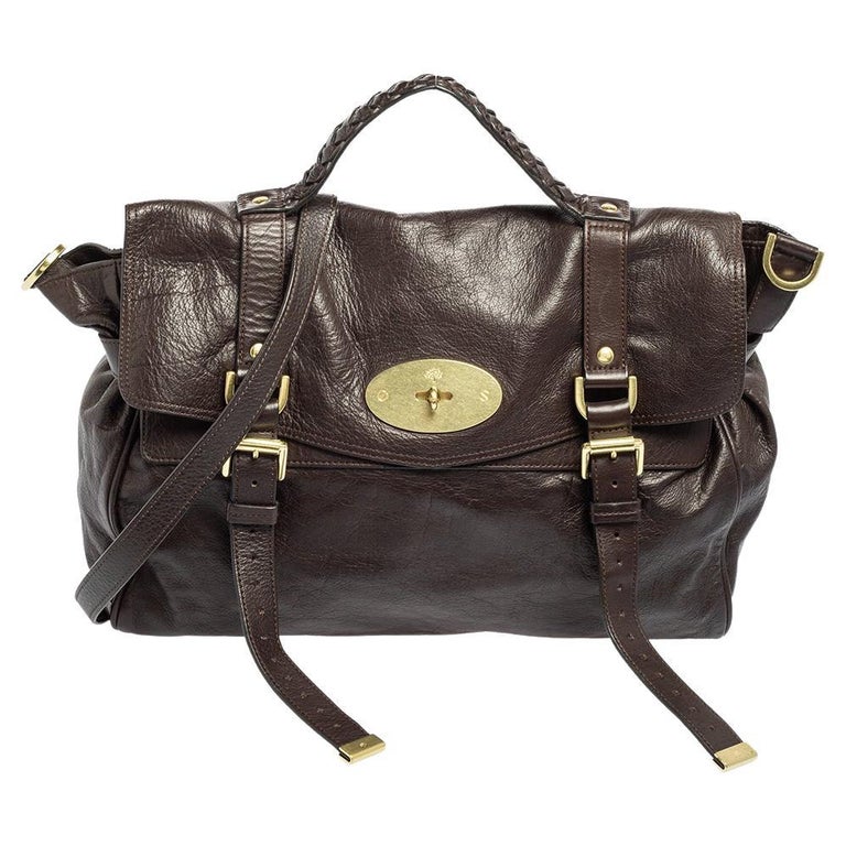 Derved Magnetisk Modtager Mulberry Dark Brown Leather Oversized Alexa Top Handle Bag For Sale at  1stDibs | mulberry dark brown bag, mulberry alexa oversized, numero 10  handbags