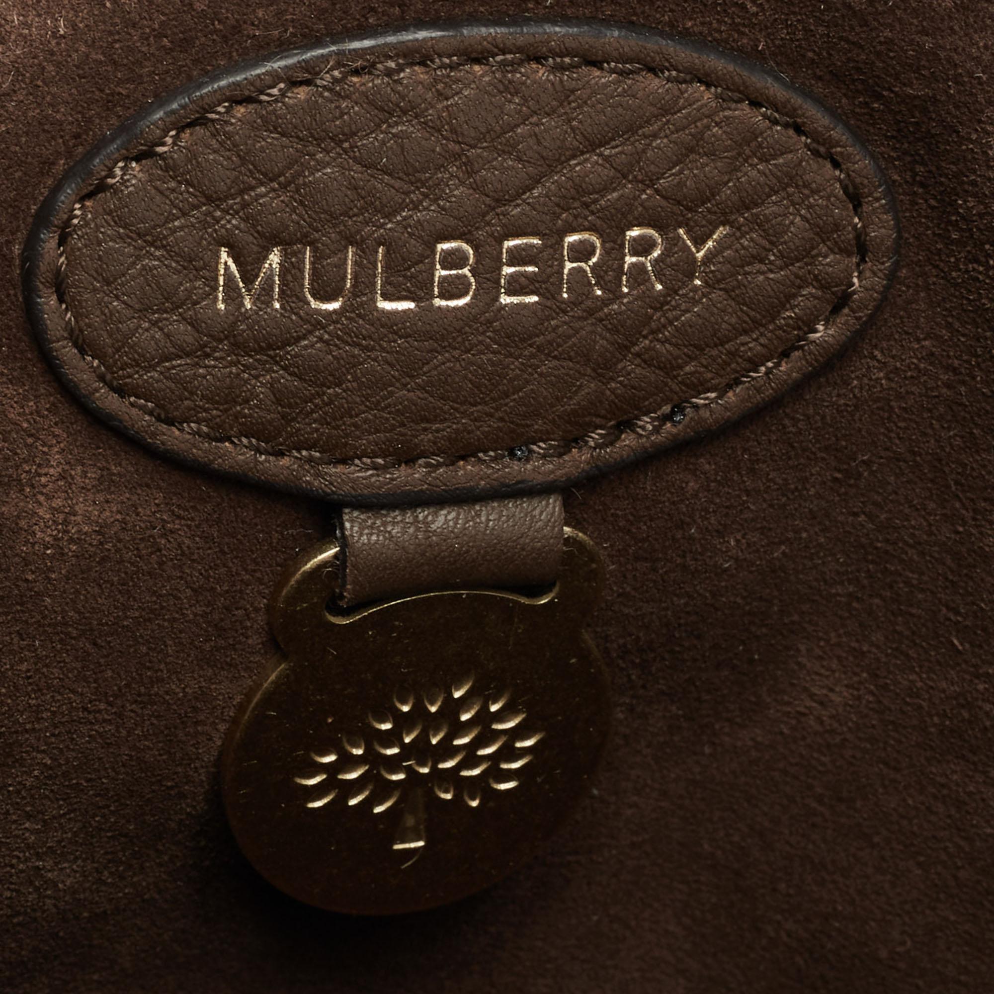 Black Mulberry Dark Brown Suede and Leather Effie Satchel