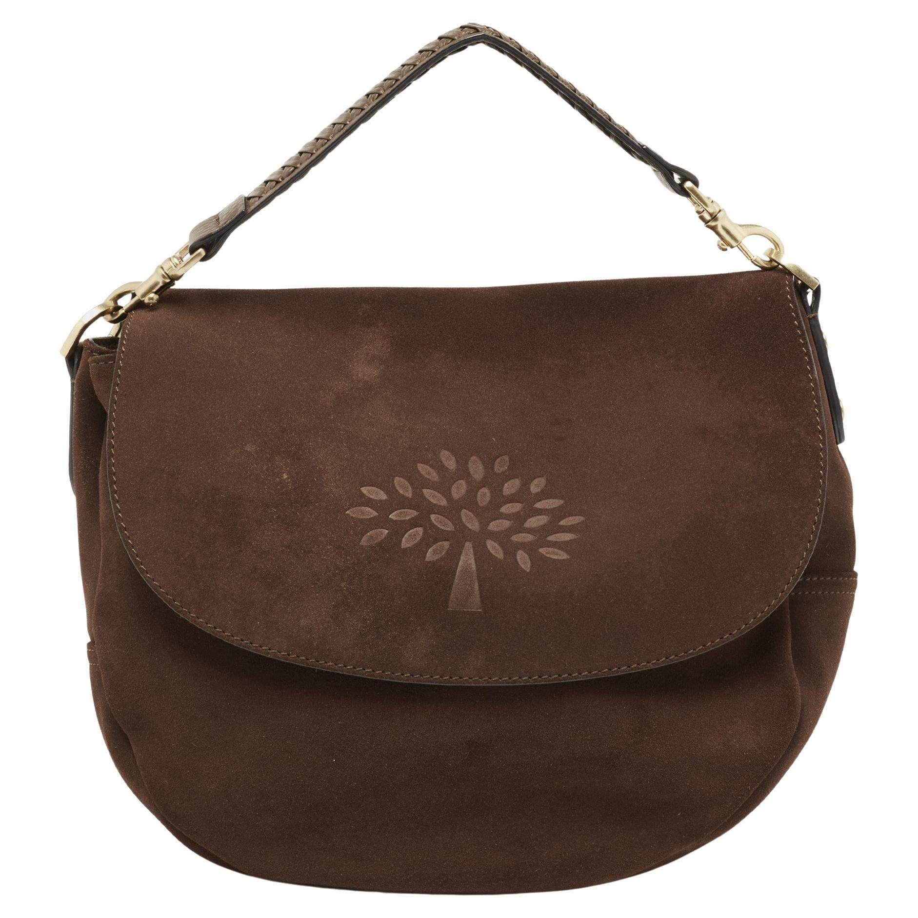 Mulberry Dark Brown Suede and Leather Effie Satchel For Sale at 1stDibs |  mulberry effie satchel, dark brown suede bag, dark brown suede crossbody bag