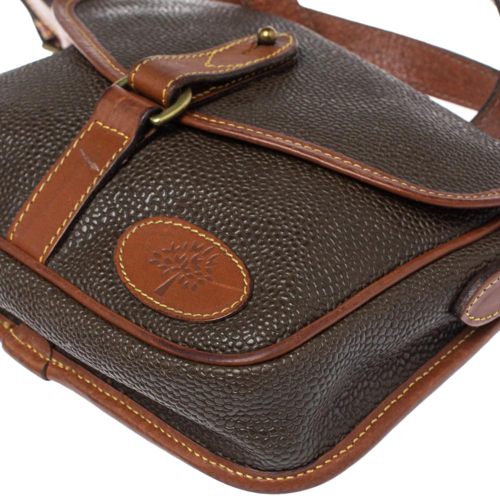 Mulberry Dark Brown Textured Leather Vintage Flap Crossbody Bag 2