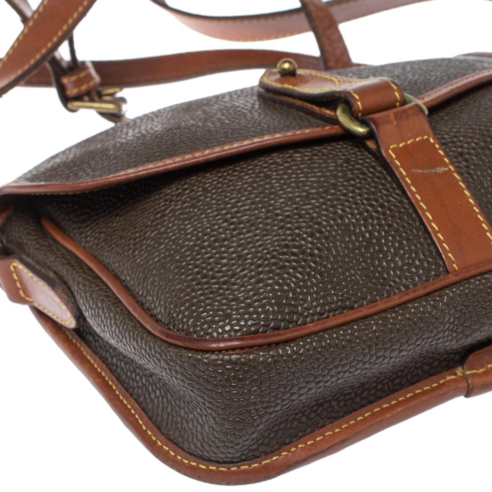 Mulberry Dunkelbraun strukturiertes Leder Vintage Klappe Crossbody Tasche 3