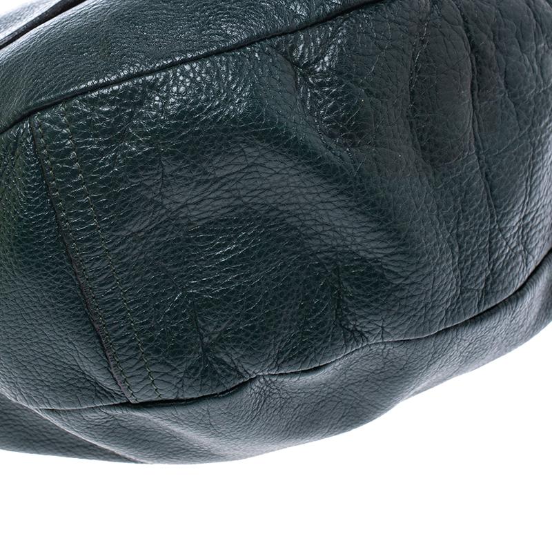 Black Mulberry Dark Green Leather Daria Hobo