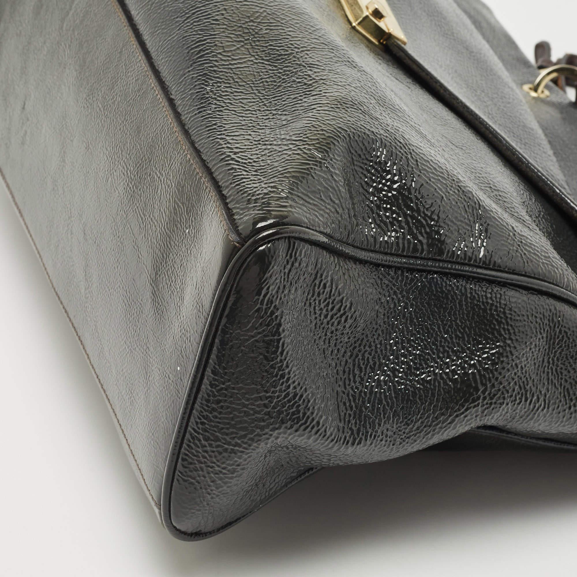 Mulberry Dark Grey Patent and Leather Neely Tote 10
