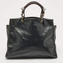 Mulberry Dark Grey Patent and Leather Neely Tote