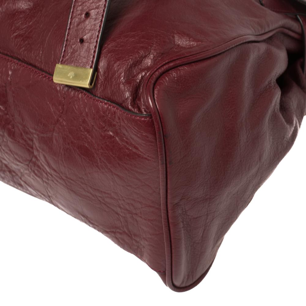 Mulberry Dark Red Leather Oversized Alexa Satchel 4