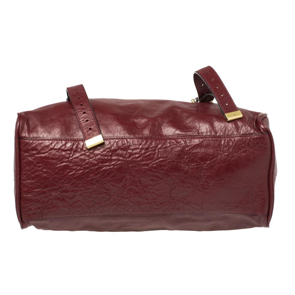 Mulberry Dark Red Leather Oversized Alexa Satchel In Good Condition In Dubai, Al Qouz 2