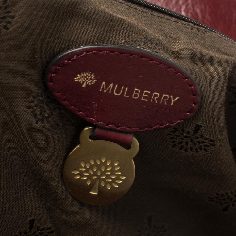 Women's Mulberry Dark Red Leather Oversized Alexa Satchel