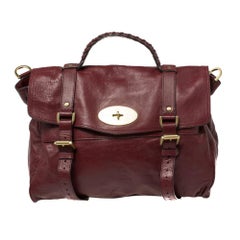 Used Mulberry Dark Red Leather Oversized Alexa Satchel