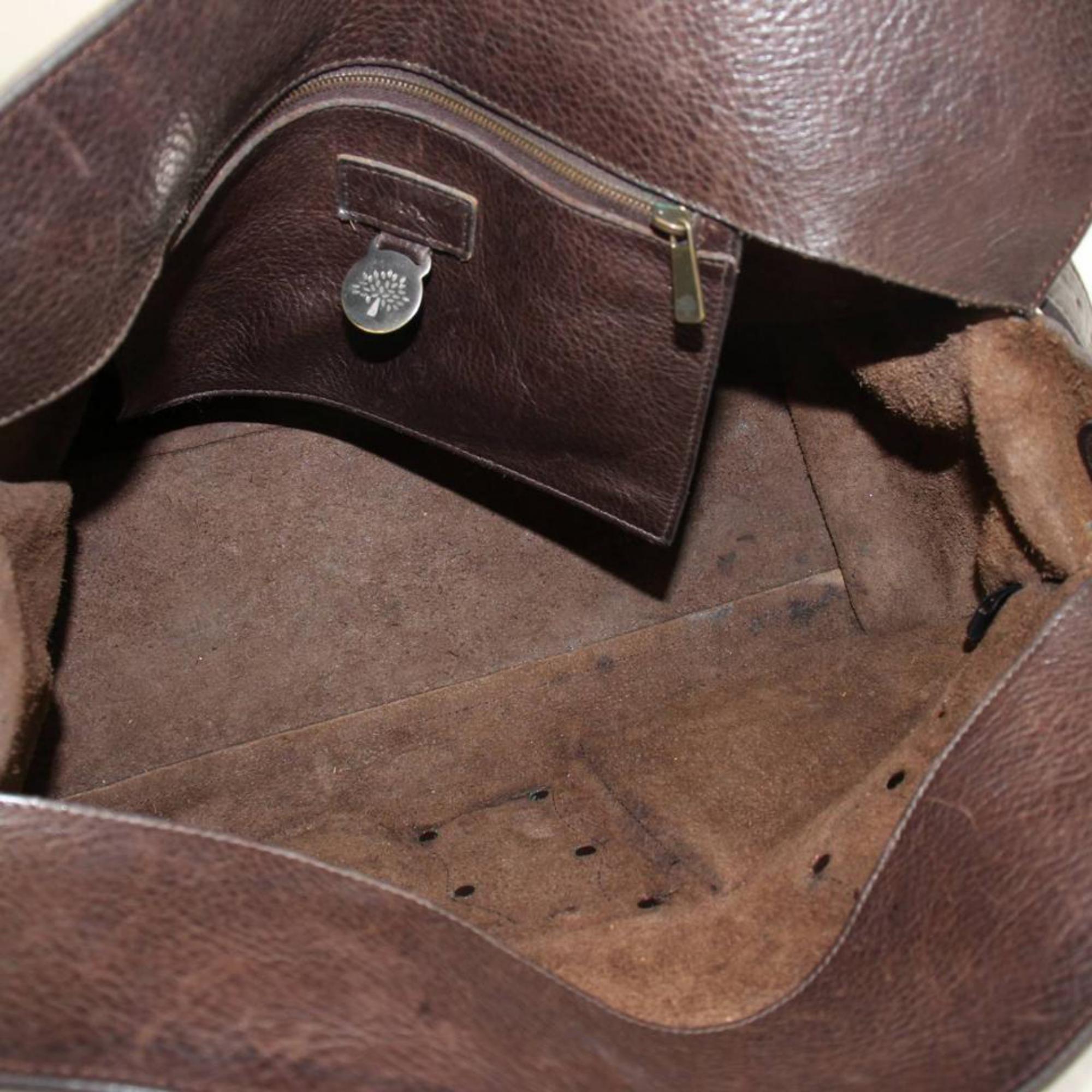 Mulberry Dark Studded Roxanne 867942 Brown Leather Shoulder Bag For Sale 6