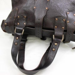 Mulberry Dark Studded Roxanne 867942 Brown Leather Shoulder Bag