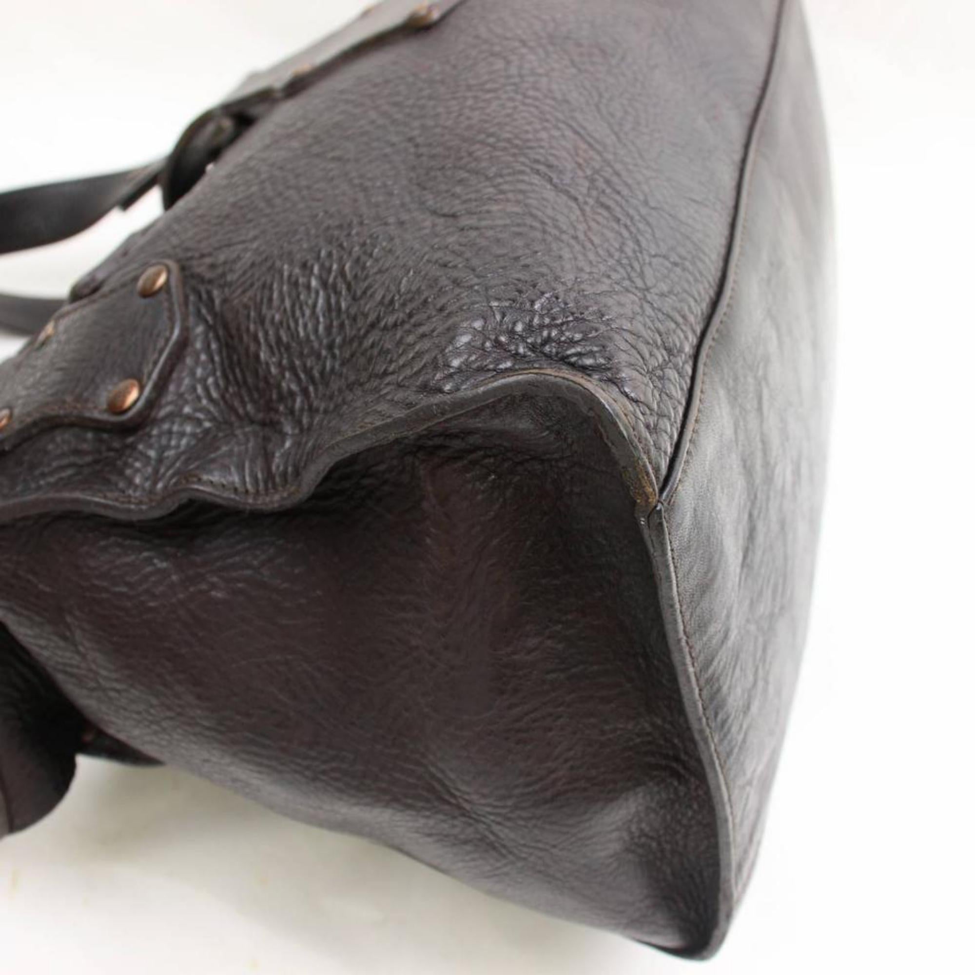 Mulberry Dark Studded Roxanne 867942 Brown Leather Shoulder Bag For Sale 2
