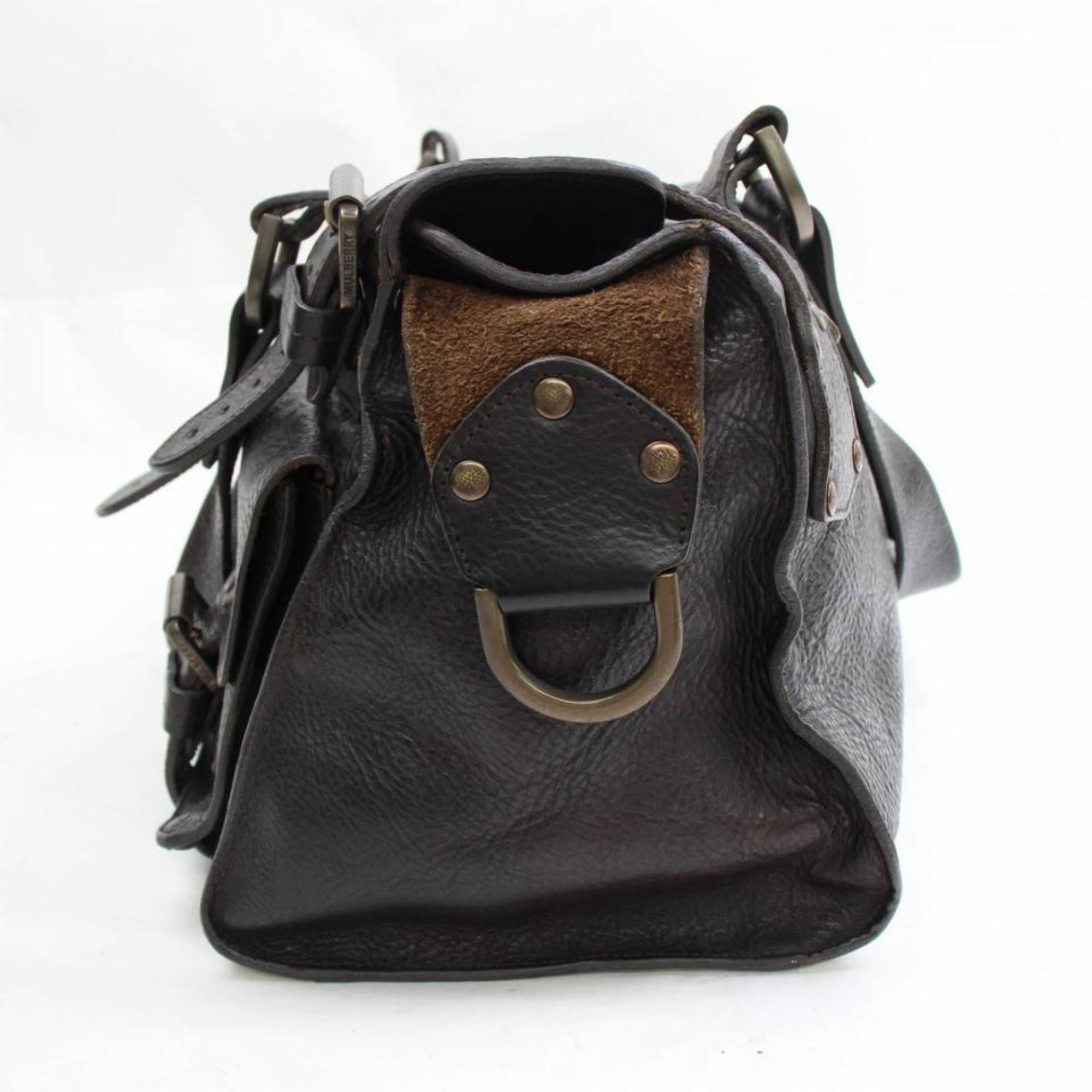 Mulberry Dark Studded Roxanne 867942 Brown Leather Shoulder Bag For Sale 3