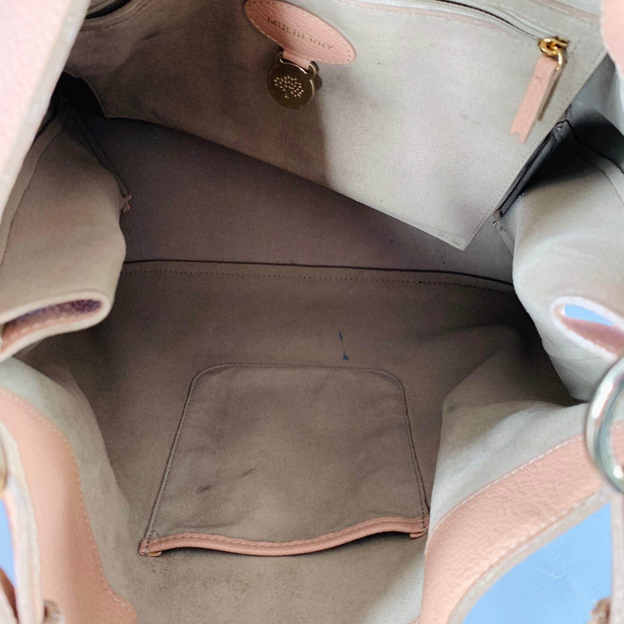 MULBERRY Bolso tote de piel granulada rosa empolvado en venta 6
