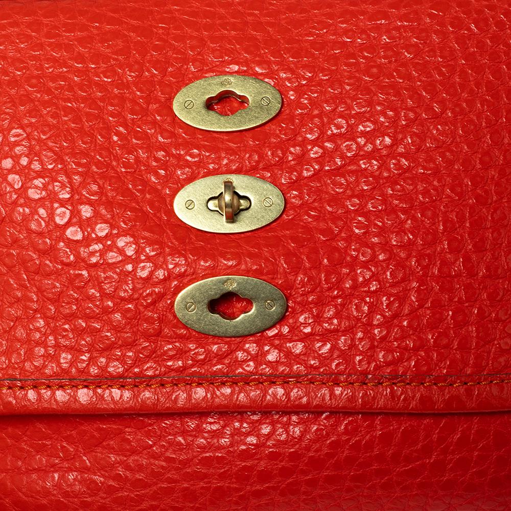 Red Mulberry Flame Shine Grain Leather Bryn Top Handle Bag