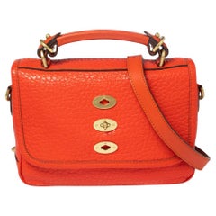 Mulberry Flame Shine Grain Leather Bryn Top Handle Bag