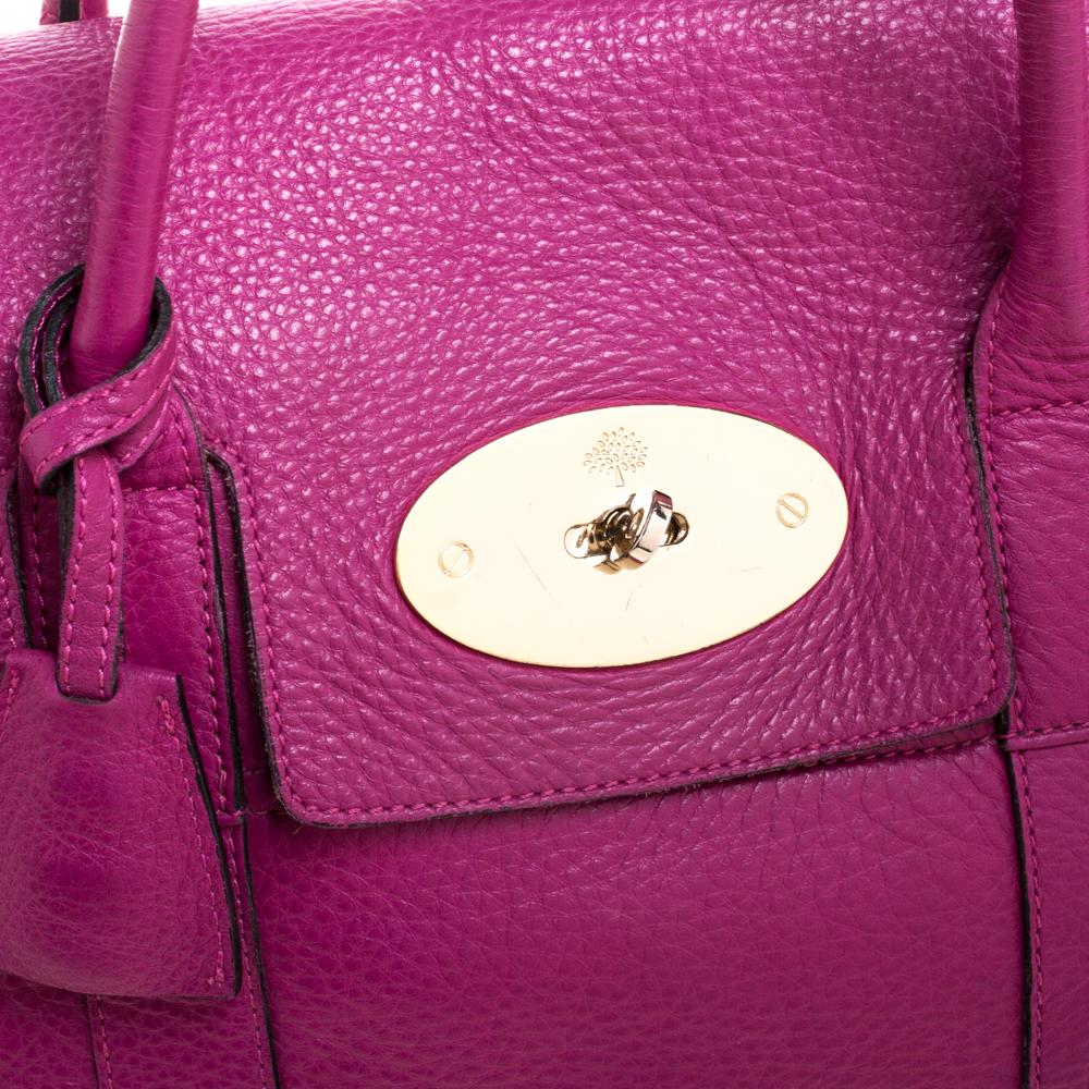 Mulberry Fuchsia Leather Bayswater Satchel 5