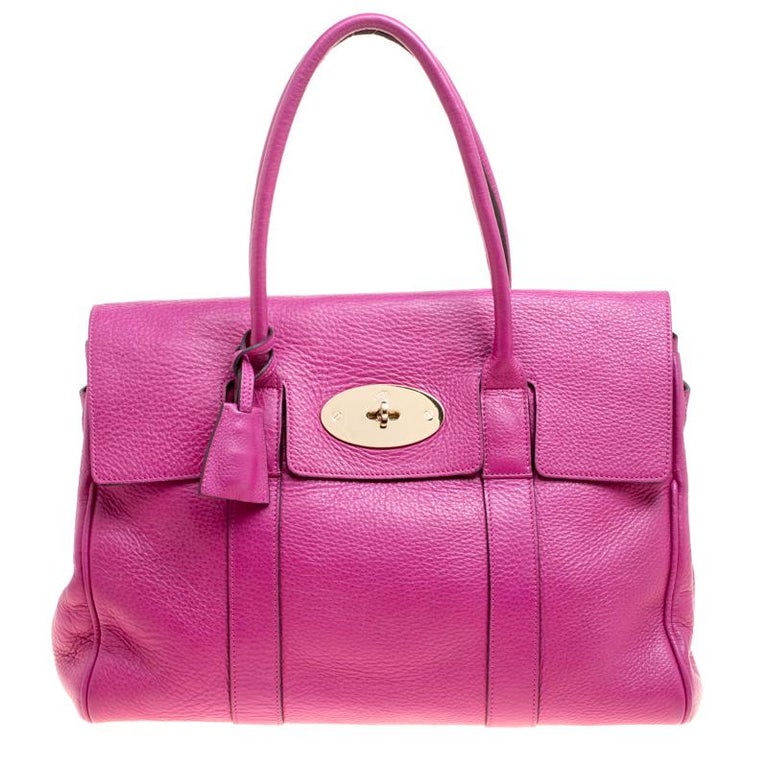 Mulberry Fuchsia Leather Bayswater Satchel For Sale at 1stDibs