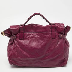 Mulberry Fuchsia Leather Oversized Alexa Satchel