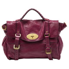 Used Mulberry Fuchsia Leather Oversized Alexa Satchel