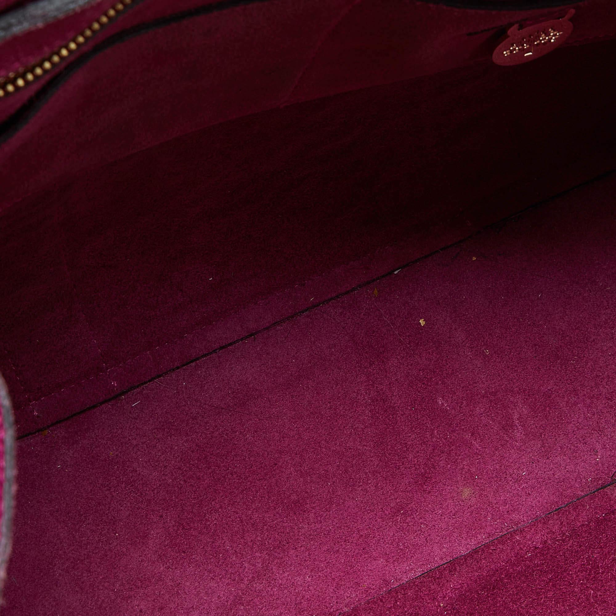 Mulberry Fuschia Grained Leather Bayswater Satchel 4