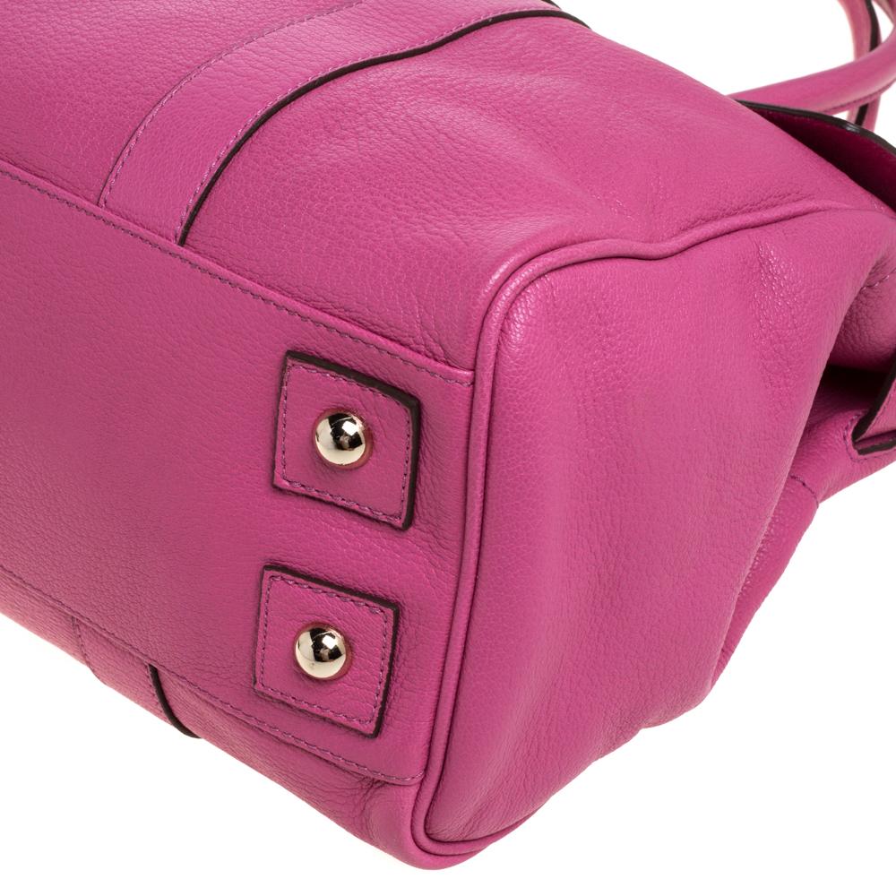 Mulberry Fuschia Grained Leather Bayswater Satchel 6