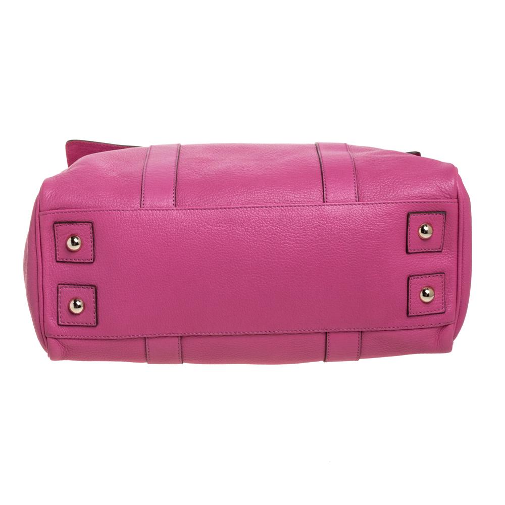 Women's Mulberry Fuschia Grained Leather Bayswater Satchel