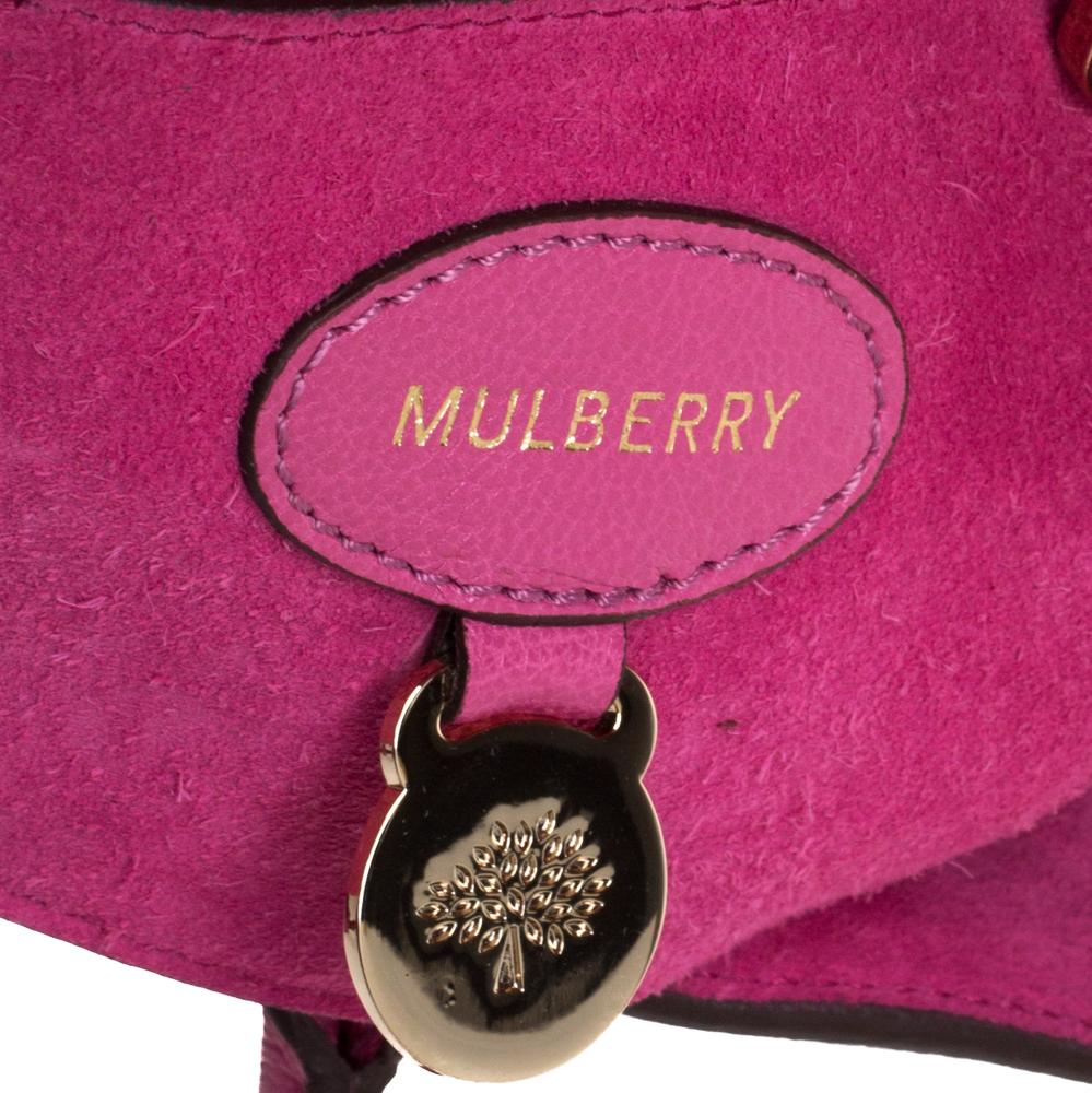 Mulberry Fuschia Grained Leather Bayswater Satchel 2