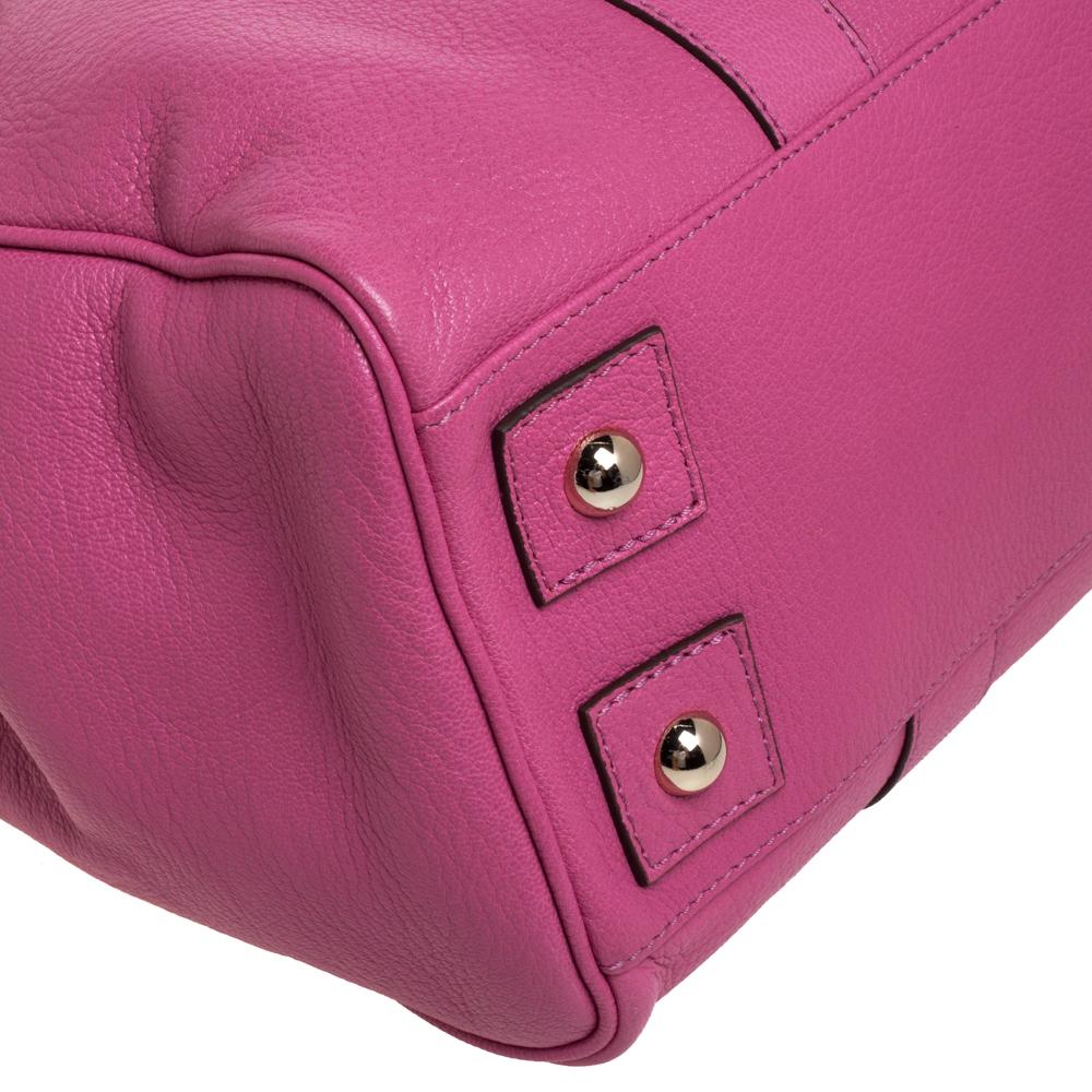 Mulberry Fuschia Grained Leather Bayswater Satchel 4