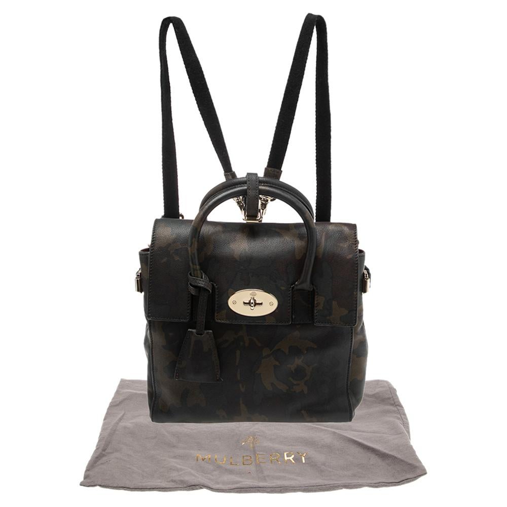 Mulberry Green Camo Leather Mini Cara Delevingne Backpack 4