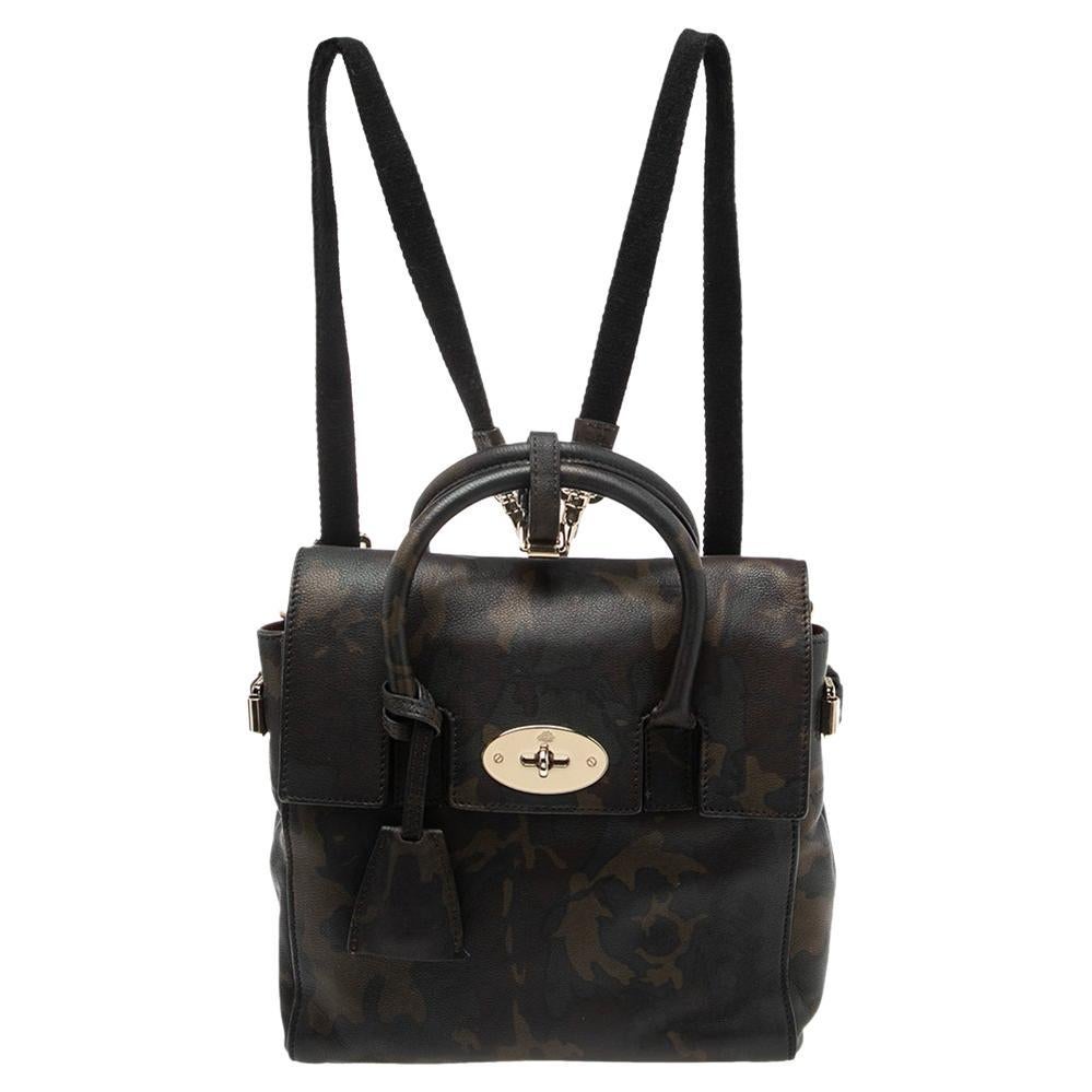 Mulberry Green Camo Leather Mini Cara Delevingne Backpack