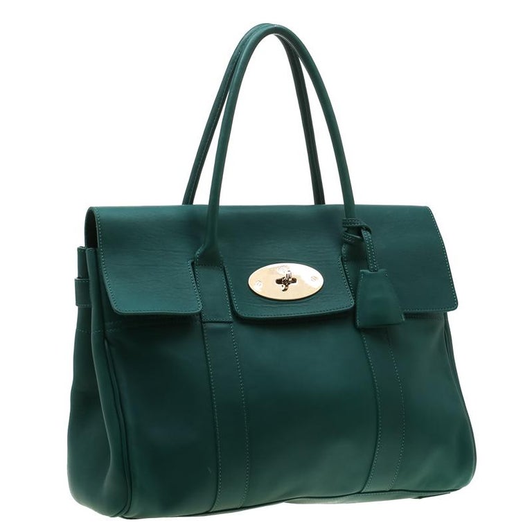 Mulberry Green Leather Bayswater Satchel For Sale at 1stDibs