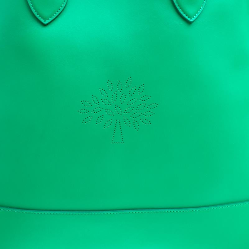 Mulberry Green Leather Blossom Shopper Tote 3