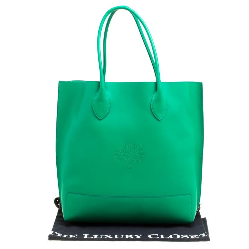 Mulberry Green Leather Blossom Shopper Tote 1