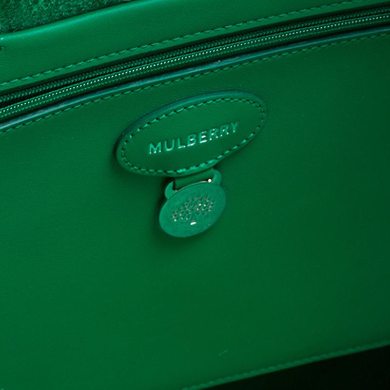 Mulberry Green Leather Blossom Shopper Tote 2