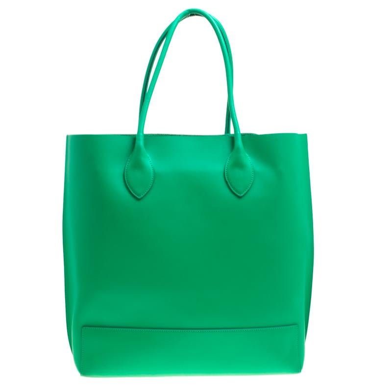 Mulberry Green Leather Blossom Shopper Tote