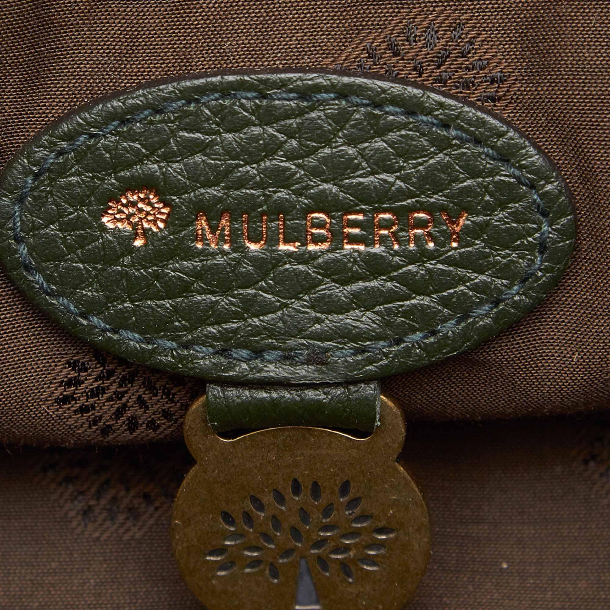 Black Mulberry Green Leather Handbag