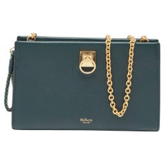 Mulberry Green Leather Iris Wallet On Chain