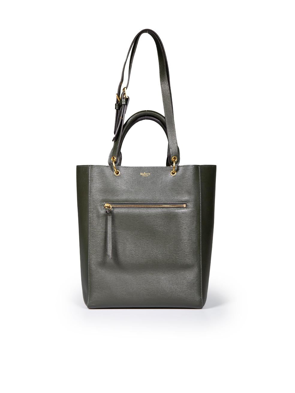 Mulberry Green Leather Maple Tote Bag In Good Condition For Sale In London, GB