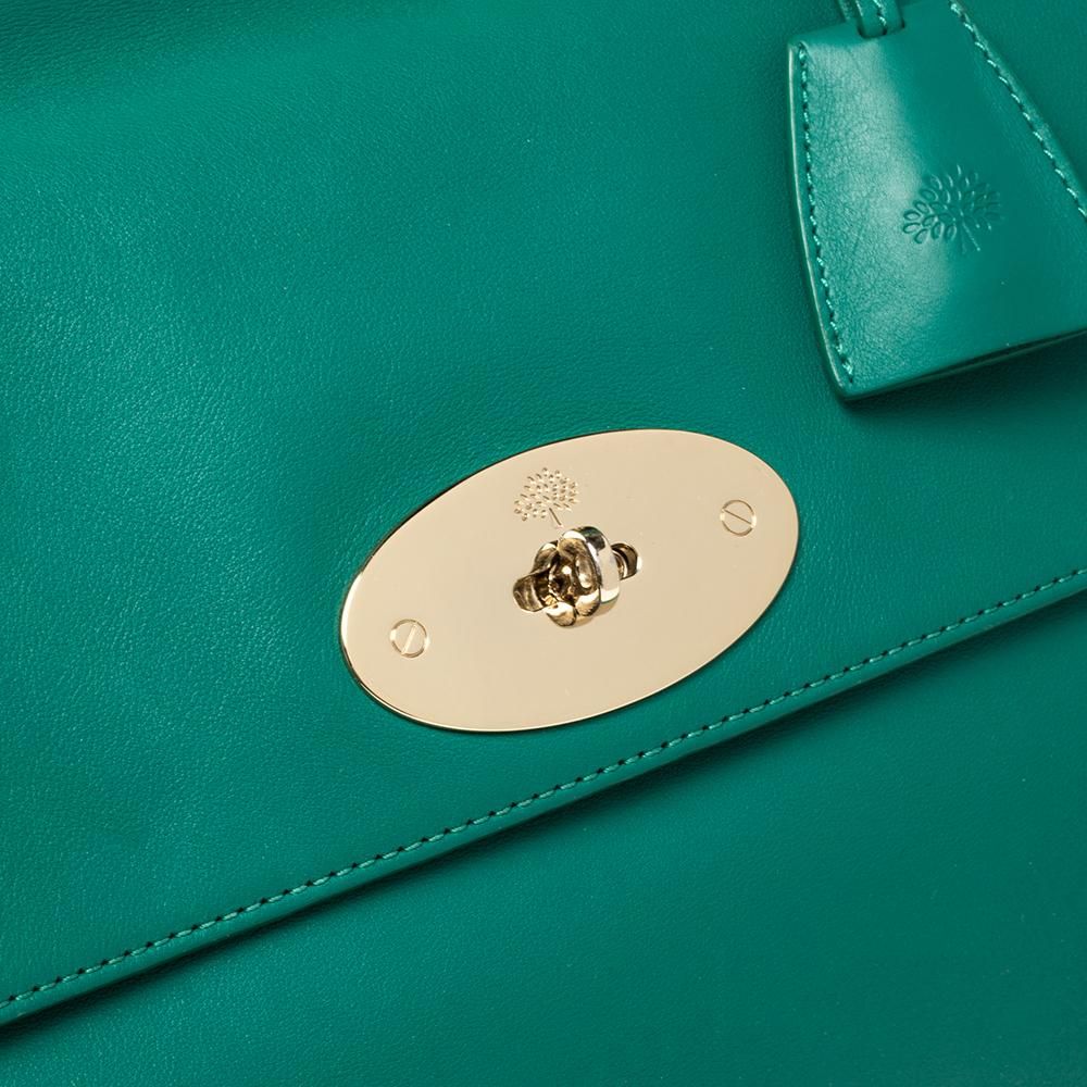Women's Mulberry Green Leather Suffolk Top Handle Bag