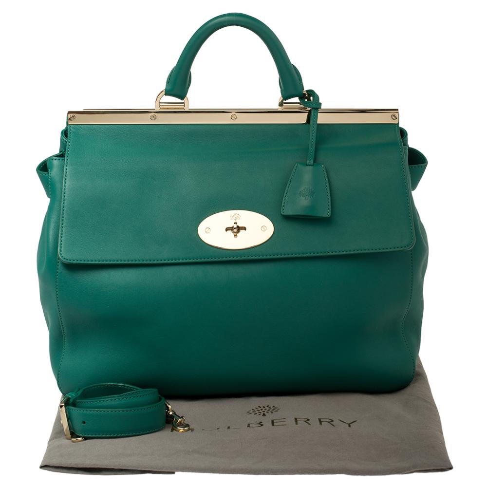 Mulberry Green Leather Suffolk Top Handle Bag 1
