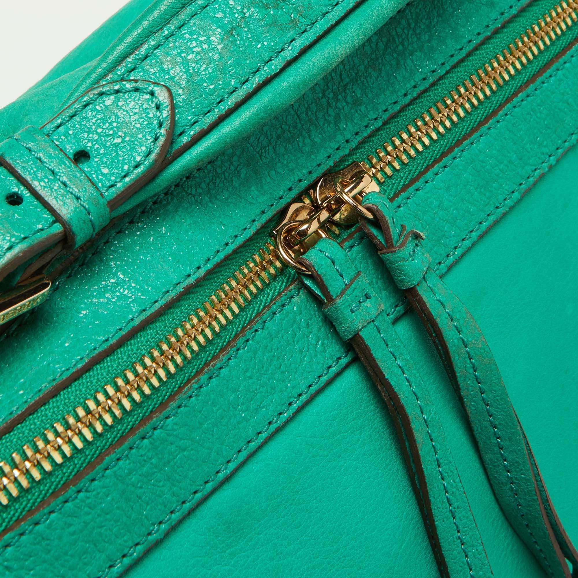 Mulberry Green Leather Taylor Top Handle Bag For Sale 3