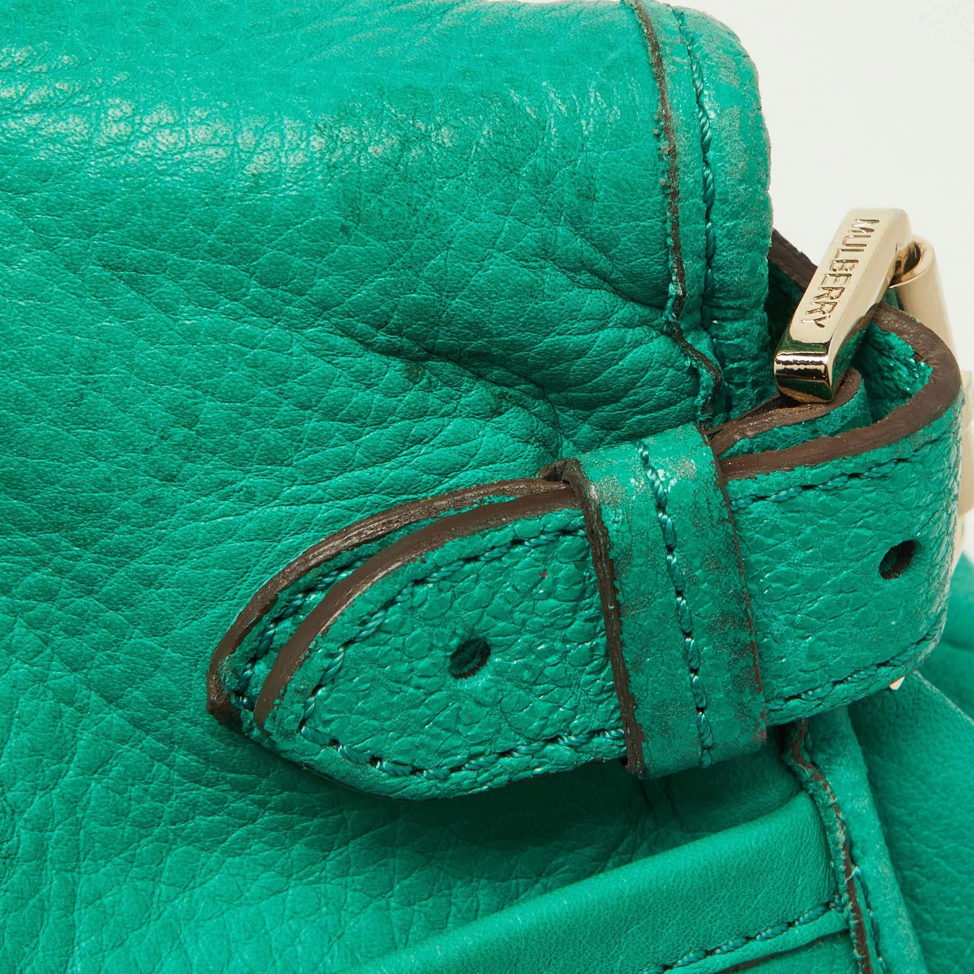 Mulberry Green Leather Taylor Top Handle Bag For Sale 4