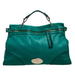 Mulberry Green Leather Taylor Top Handle Bag