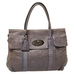 Used Mulberry Grey Leather Bayswater Satchel