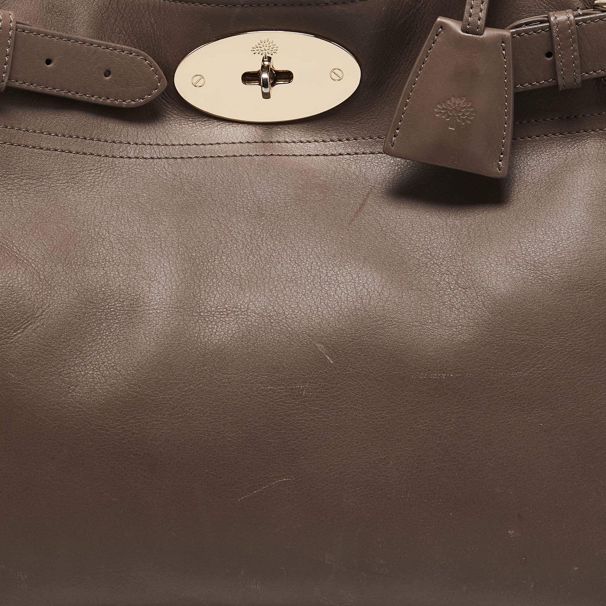 Mulberry Grey Leather Bayswater Tote 14