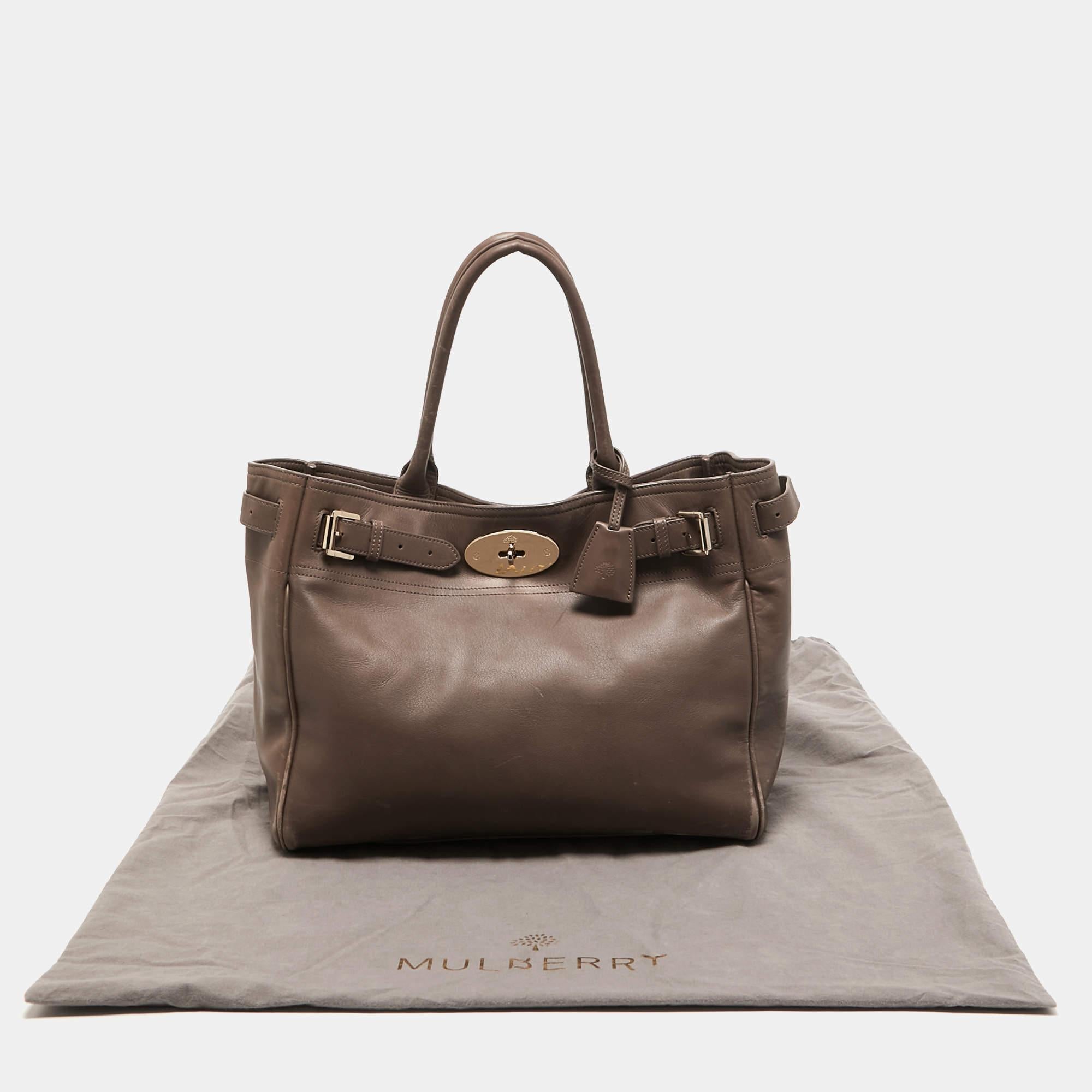 Mulberry Grey Leather Bayswater Tote 15
