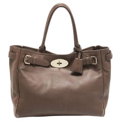 Used Mulberry Grey Leather Bayswater Tote