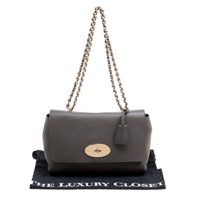 Mulberry Grey Leather Lily Shoulder Bag 4
