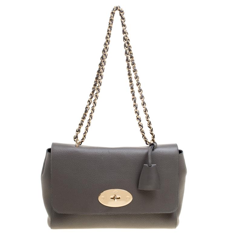 Mulberry Grey Leather Lily Shoulder Bag