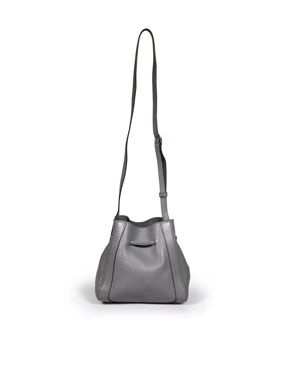 Mulberry Grey Leather Millie Mini Shoulder Bag In Excellent Condition For Sale In London, GB